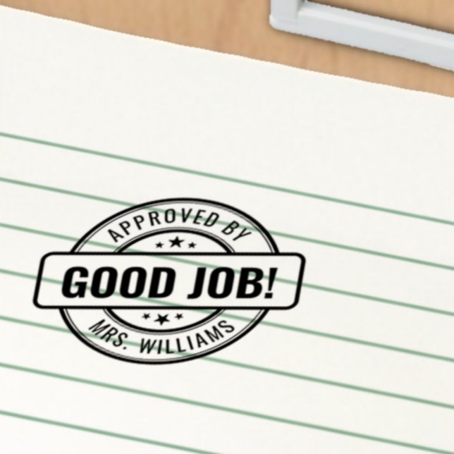Teacher Custom Name Good Job Homework Approval Self-inking Stamp (Creator Uploaded)