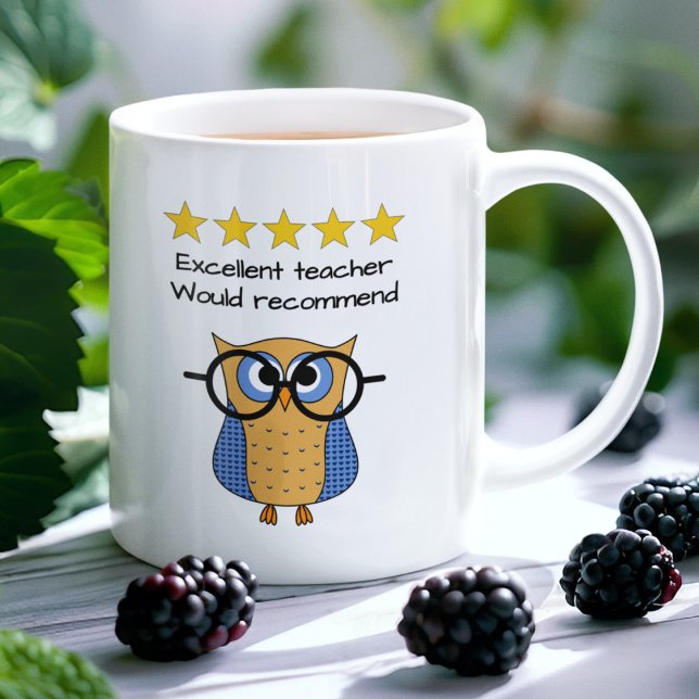 Teacher custom text academic owl coffee mug (Creator Uploaded)