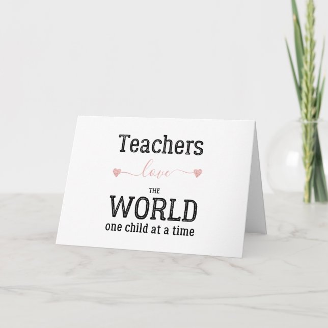 Teacher cute Happy Valentine's Day greeting Card (Front)