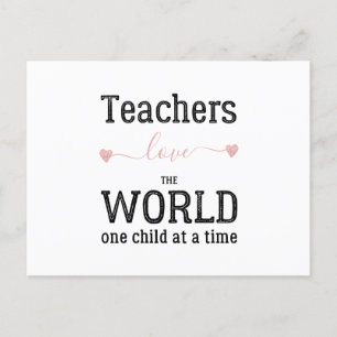 Teacher cute Happy Valentine's Day heart quote Holiday Postcard
