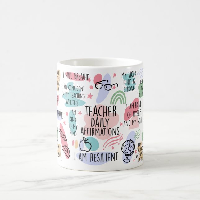 Teacher Daily Affirmations Teacher Appreciation  Coffee Mug (Center)