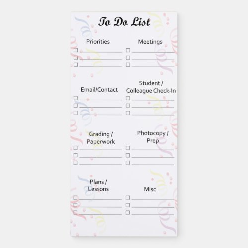 Teacher Daily To Do List Magnetic Notepad
