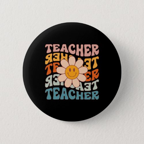 Teacher Daisy Colorful _ Elementary School Teacher Button