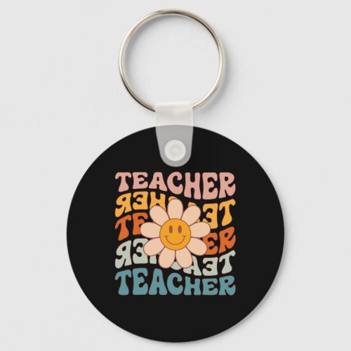 Teacher Daisy Colorful _ Elementary School Teacher Keychain