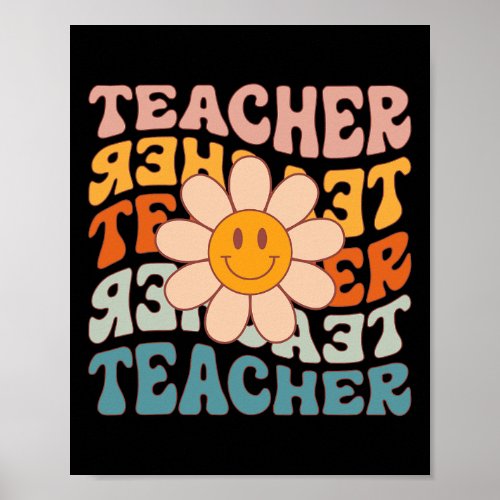 Teacher Daisy Colorful _ Elementary School Teacher Poster