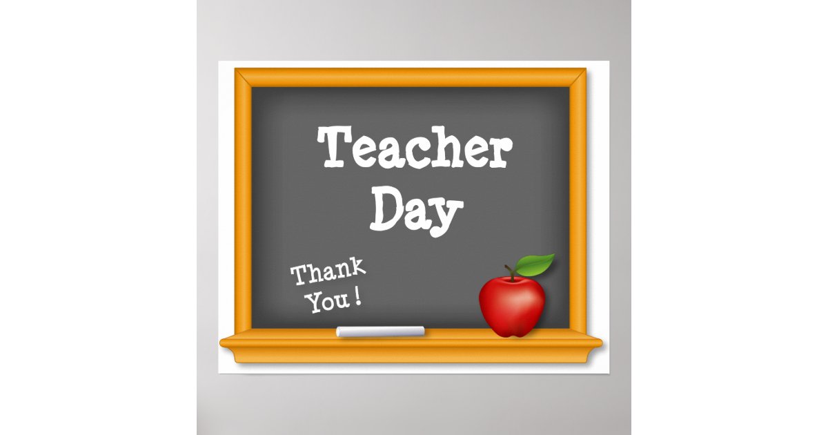 Teacher Day Poster, Thank You ! Poster | Zazzle