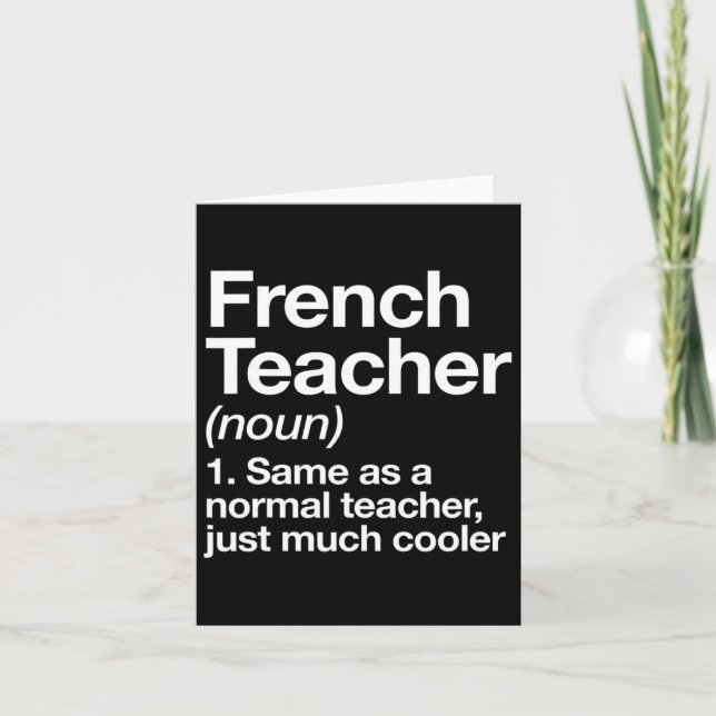 Teacher Definition Fun Back To School First Day  Card (Front)