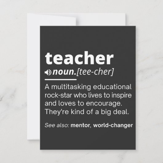 Teacher Definition - Funny Teaching School Teacher (Front)