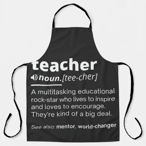 Teacher Definition _ Funny Teaching School Teacher Apron