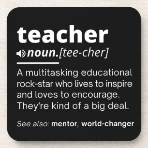 Teacher Definition - Funny Teaching School Teacher Beverage Coaster