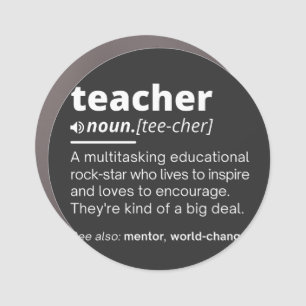Teacher Definition - Funny Teaching School Teacher Car Magnet