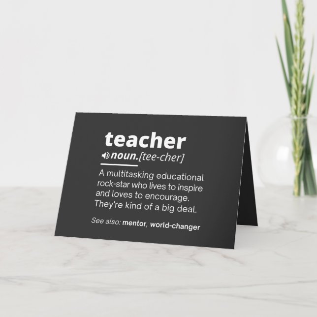 Teacher Definition - Funny Teaching School Teacher Holiday Card (Front)