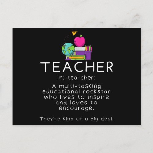 Teacher Definition _ Funny Teaching School Teacher Postcard
