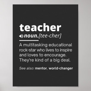 Teacher Definition - Funny Teaching School Teacher Poster