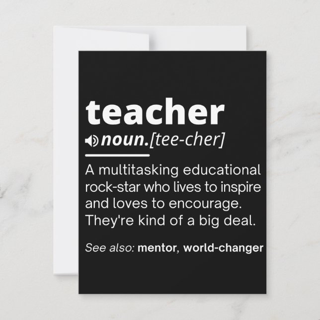 Teacher Definition - Funny Teaching School Teacher Save The Date (Front)