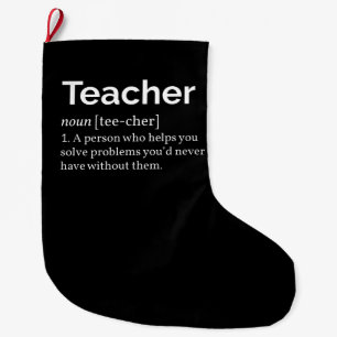Teacher Definition Large Christmas Stocking