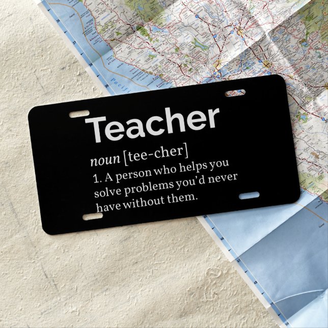 Teacher Definition License Plate (In Situ)