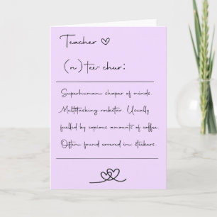 Teacher Definition Thank You Card