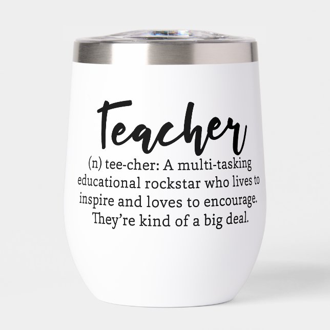 Teacher Definition Wine Tumbler (Front)