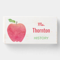 Teacher Desk Classroom Apple Personalized Name Wooden Box Sign
