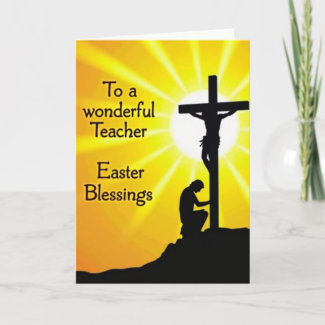Teacher Easter Blessings Scene Card (Front)