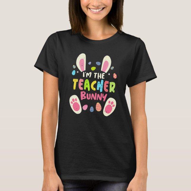 Teacher Easter Matching Family Party Bunny Face Co T-Shirt (Front)