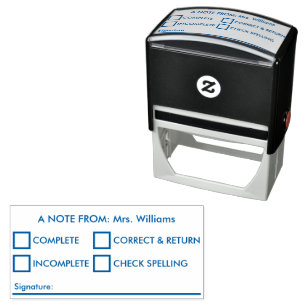 Teacher Editable Homework Correction Feedback Self-inking Stamp