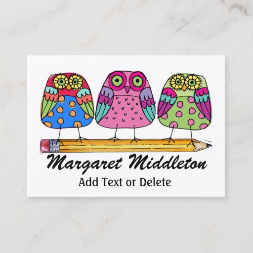 Customizable Teacher / Education Business Card by SRF