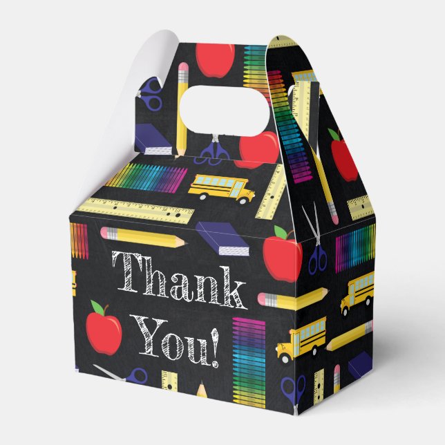 Teacher Education Chalkboard Graduation Gable Favor Boxes (Front Side)