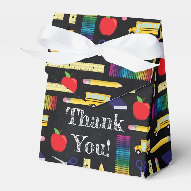 Teacher Education Chalkboard Graduation Tent Favor Boxes (Front Side)