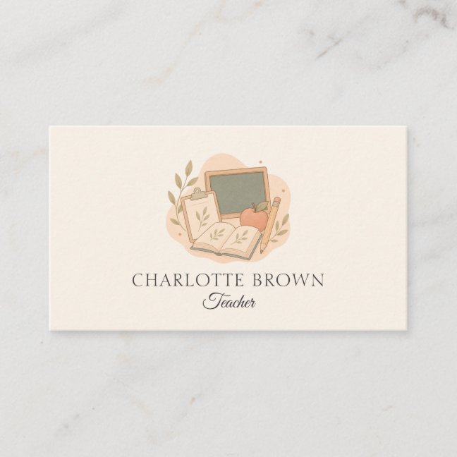 Teacher Education Classroom Learning School Business Card