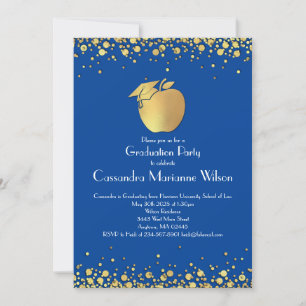 Teacher Education Graduation Blue Gold Invitation