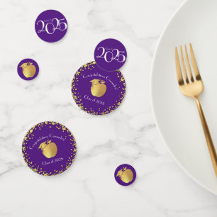 Teacher Education Graduation Purple Gold Confetti