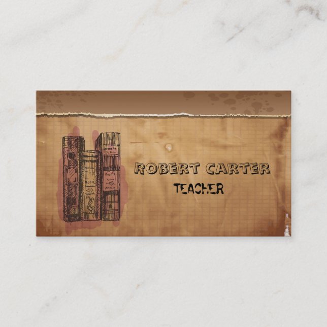 Teacher Education School Class Master Notes Business Card (Front)