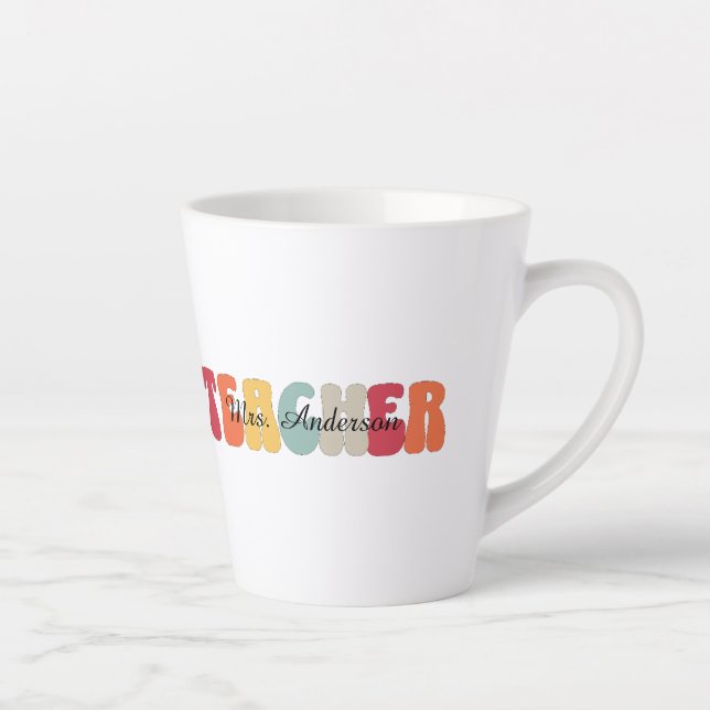 Teacher-Education-Teaching-Retro-Funny Latte Mug (Right)