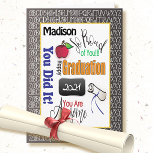 Teacher Educator Graduation Modern Congratulations Card