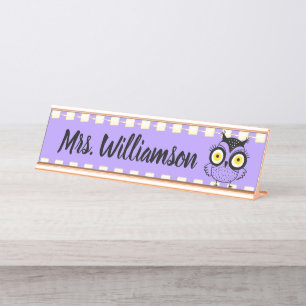 Teacher Educator Librarian Professional Wise Owl Desk Name Plate