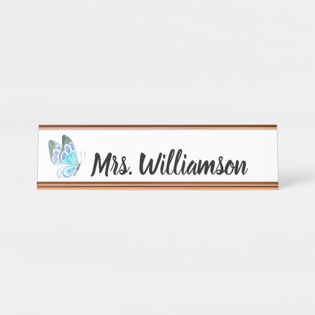 Teacher Educator Professional Butterfly Desk Name Plate (Front)
