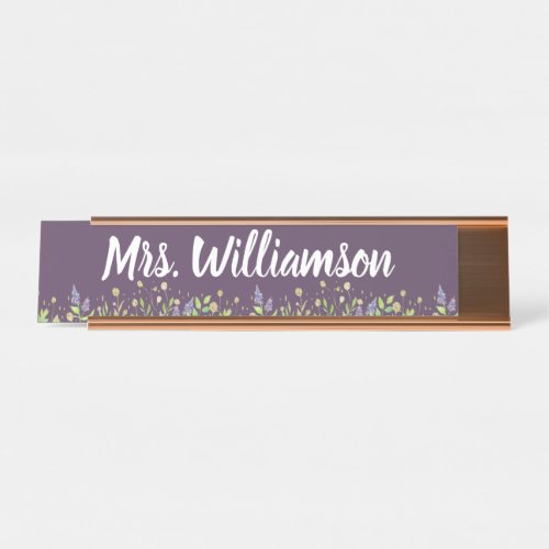 Teacher Educator Professional Floral Desk Name Plate
