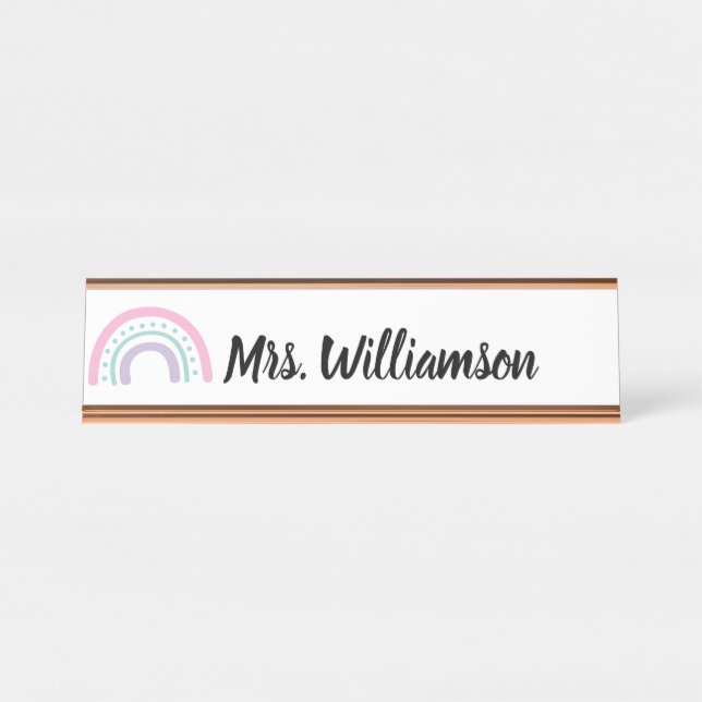 Teacher Educator Professional Rainbow Desk Name Plate (Front)