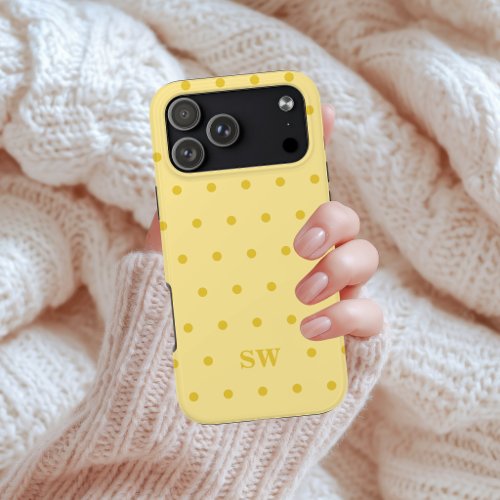Teacher | Elegant Yellow Initial College Student iPhone 17 Pro Max Case