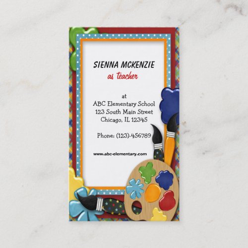 Teacher Elementary School Business Card Template