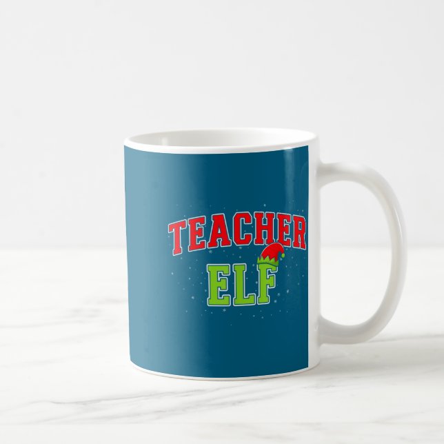 Teacher Elf Christmas Family Matching Group Xmas T Coffee Mug (Right)