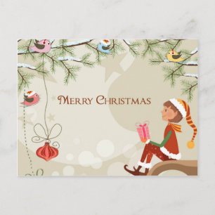 Teacher Elf - Christmas Postcard