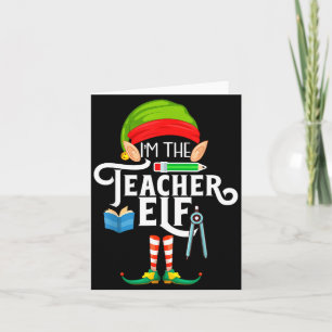 Teacher Elf Family Matching Christmas Card