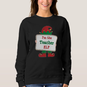 Teacher Elf   Personalized Christmas Elf Sweatshirt