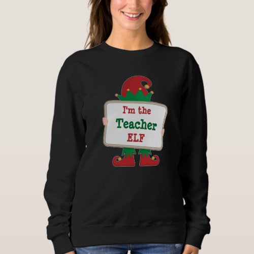 Teacher Elf  Personalized Christmas Elf Sweatshirt