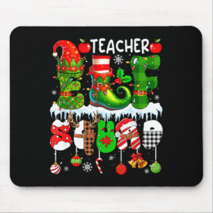 Teacher Elf Squad Xmas Colorful Elf Hat Scute Ss C Mouse Pad