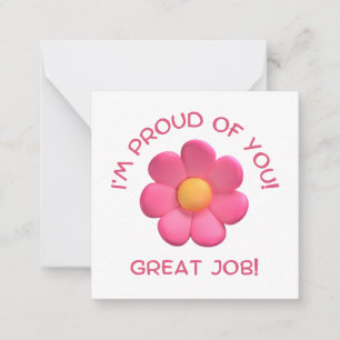  teacher encouragement, pink flower stylish note card