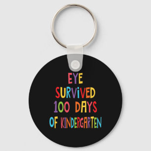 Teacher Eye Survived 100 Days Of Kindergarten Kids Keychain